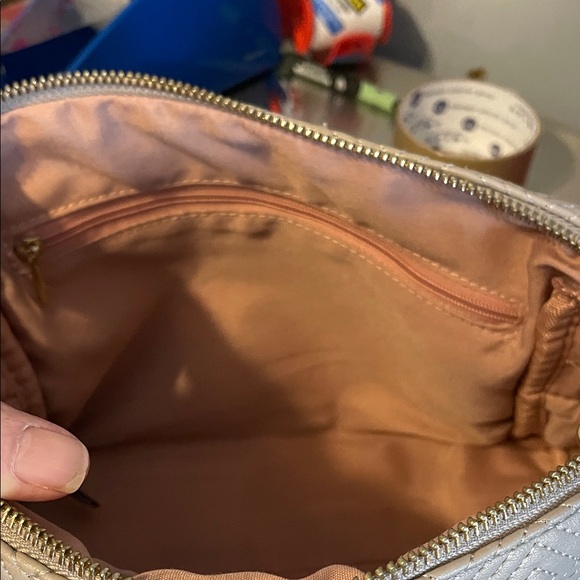 Vince Camuto Quilted Cream Cosmetic Bag - Picture 8 of 9